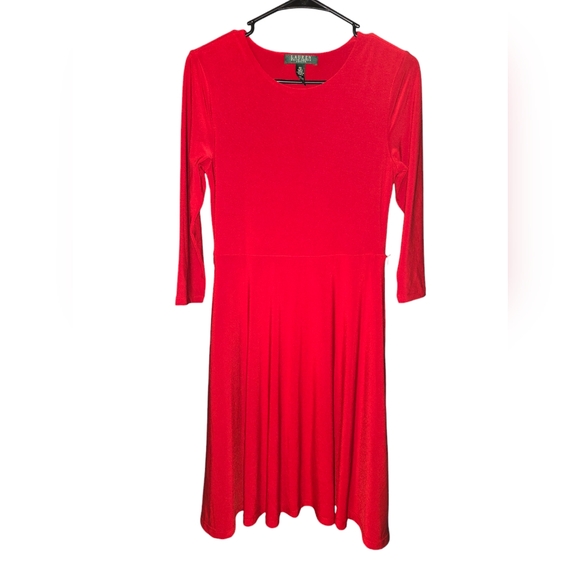 Ralph Lauren Red Dress, petite small - Picture 3 of 10